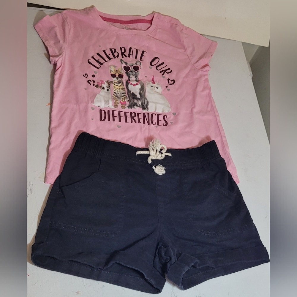 Girls t shirts and shorts summer outfit size medium